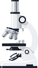 A classic microscope used for scientific and laboratory investigations Vector, illustration