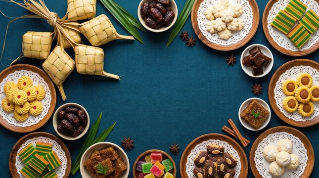 Vibrant Southeast Asian Festive Delicacies Flat Lay