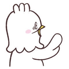 驚く白い鳥のイラスト © おひさまストック
