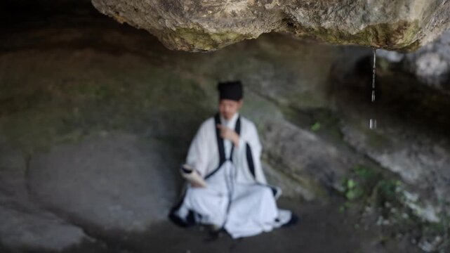 The ancient Chinese people who practiced in caves,
Chinese Ming Dynasty philosopher Wang Yangming pondered on the philosophy of life