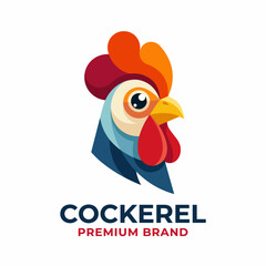 This colorful cockerel logo symbolizes farm life and vibrancy, ideal for agricultural brands, product labels, and businesses wanting to express freshness and natural quality. © kexin zhang