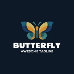 Fototapeta premium This image features a vibrant butterfly logo with a modern touch, showcasing the beauty of nature blended with a contemporary design suitable for various branding applications.