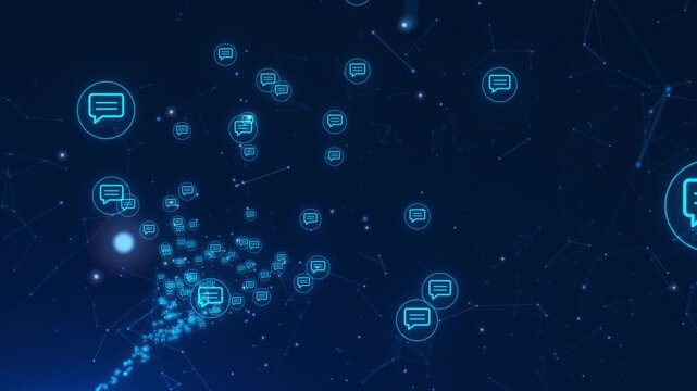 Social Comment Icon Flying Background