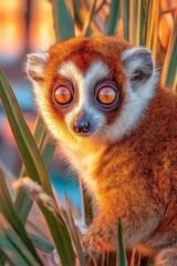 Fototapeta premium Lemur with Big Eyes in Nature