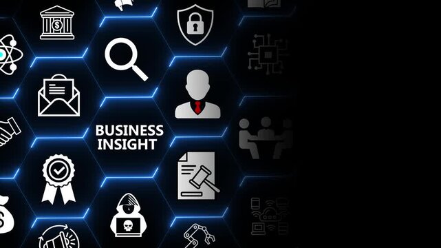 Business insight analytics with data and dashboard for decision making performance evaluation and strategic planning in modern corporate environments 4k animation video