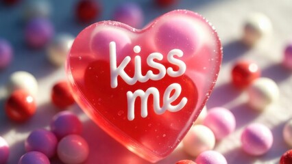 Obraz premium Heart-shaped candy with 