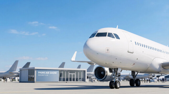 Vue rapproch&eacute;e d&rsquo;un avion de ligne pr&ecirc;t &agrave; l&rsquo;embarquement &agrave; l&rsquo;a&eacute;roport