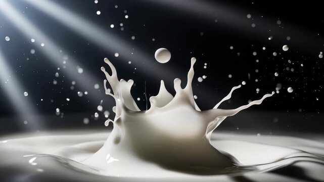 Slow motion milk splash forming crown shape