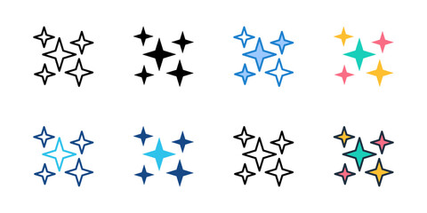 Fototapeta premium Glitter icons set multiple style collection. Editable stroke 