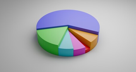 Obraz premium Clean minimalist 3d pie graph for infographic design and statistics