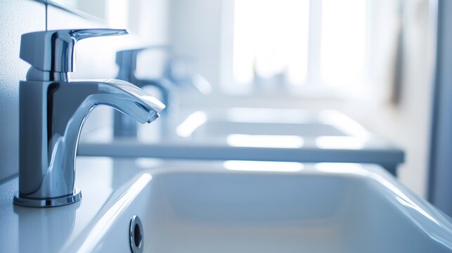 vanity. Modern bathroom interior featuring double sinks and clean white surfaces. real-estate listings, architecture portfolios, designed for interior renovation comparisons for interiors.