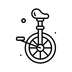 Visually engaging line icon of circus unicycle performance © CreativeStudio