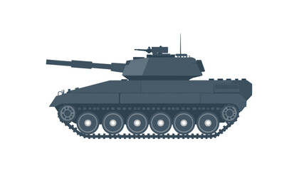 Fototapeta premium Military combat vehicle illustration side view on white background