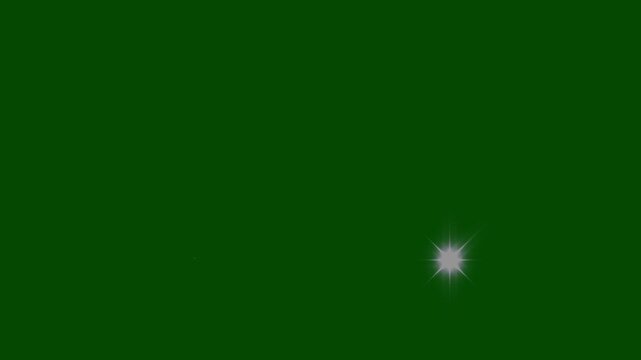 Sparkling stars twinkle lights glowing burst starlight and blinking sparkle flat vector doodle retro sparkle particle movement motion graphics on a green screen background. 4K