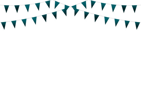 ガーランド三角ひも、曲線、m16青緑F5