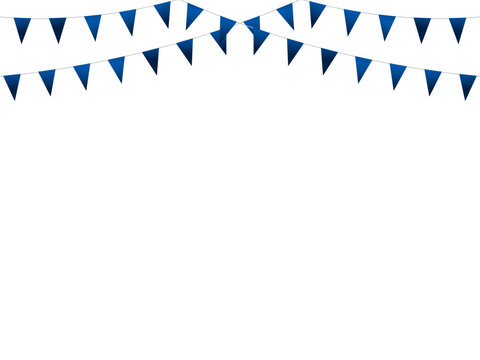 ガーランド三角ひも、曲線、m15青F5