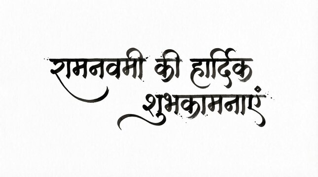 Ram Navami Wishes 2026 &ndash; Beautiful Hindi Typography with Lord Ram Bow