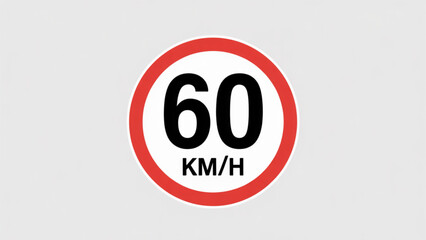 Fototapeta premium Speed Limit 60 Circular Sign