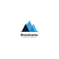 Fototapeta premium Layered Ridges Flat Logo Vector – Abstract Contour Terrain Geometric Design
