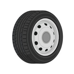 Obraz premium A black tire with a grey rim, featuring a detailed tread pattern