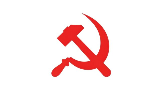 Red hammer and sickle communist symbol