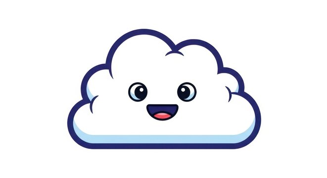 Smiling cartoon cloud with happy face