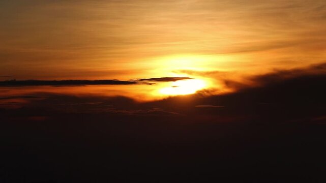 Golden Sunrise Sky from King Kong Hill, East Java, Indonesia