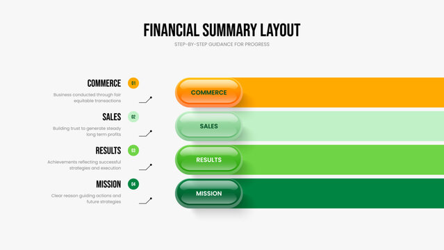 Sales Campaign Frame Layout Vector Illustration. Creative Plan 4 Step Infographic Slide Template. Corporate Proposal Four Element Diagram Slideshow Design.