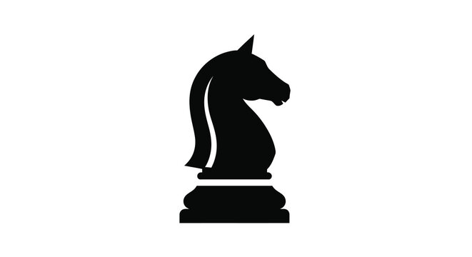 Black knight chess piece depicted in a striking silhouette