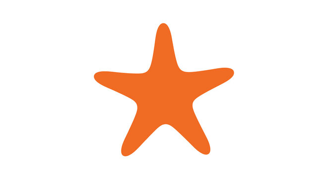 Bright orange starfish illustration against a white background silhouette
