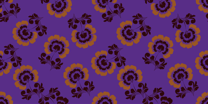 Seamless floral pattern, decorative ditsy print with gentle spring garden, wild plants. Cute botanical design with small hand drawn flowers, leaves, branches, herbs. Vector illustration.
