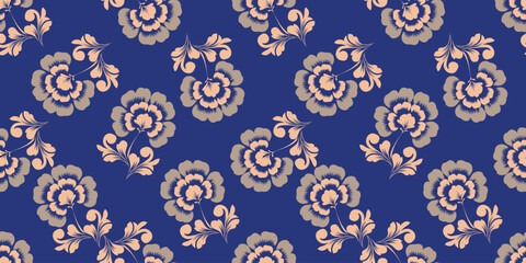 Exotic hand drawn flowers, seamless patterns with floral for fabric, textiles, clothing, wrapping paper, cover, banner, home decor, abstract backgrounds © BALEE