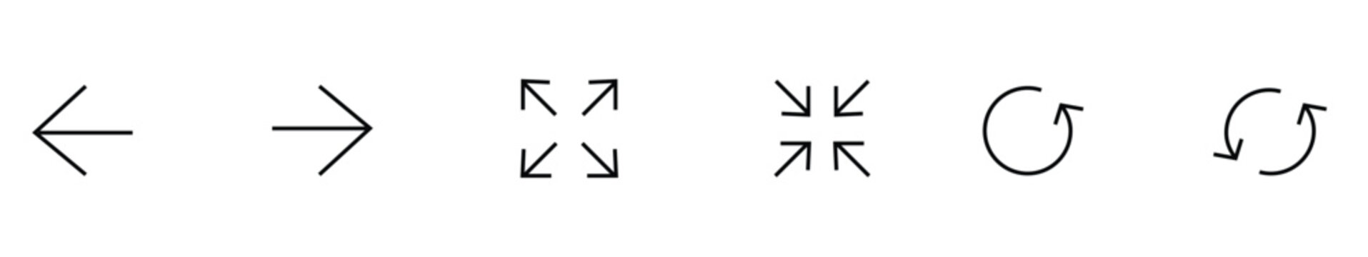 Collection of various arrow icons and symbols for navigation and direction isolated on white background