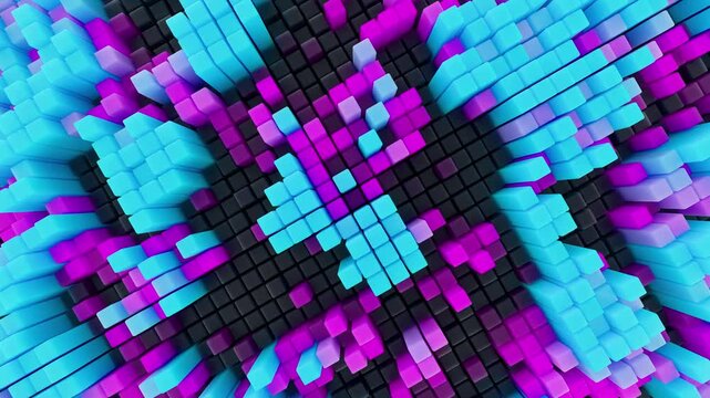 abstract geometric pattern background, 4k seamless loop, 3d render