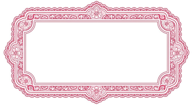 Elegant Pink Label Border Template for Photo or Text