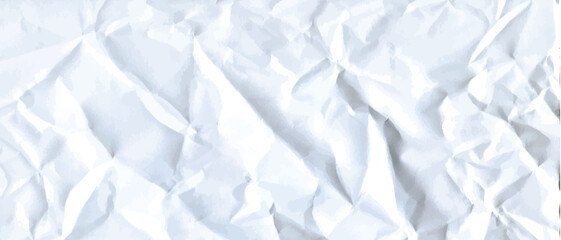 Obraz premium Crumpled paper vector background. Realistic wrinkled texture with folded creases and subtle shadows. Abstract minimal backdrop