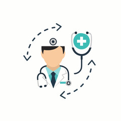 Fototapeta premium Doctor Flat Vector for Presentation, Website UI, and Infographic