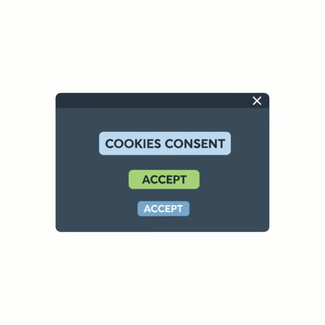 Cookie Consent Dialog Flat Vector for Presentation, Website UI, and Infographic
