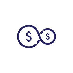 Fototapeta premium Money infinity icon