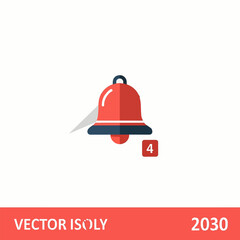 Fototapeta premium Notification Bell Flat Vector for Presentation, Website UI, and Infographic