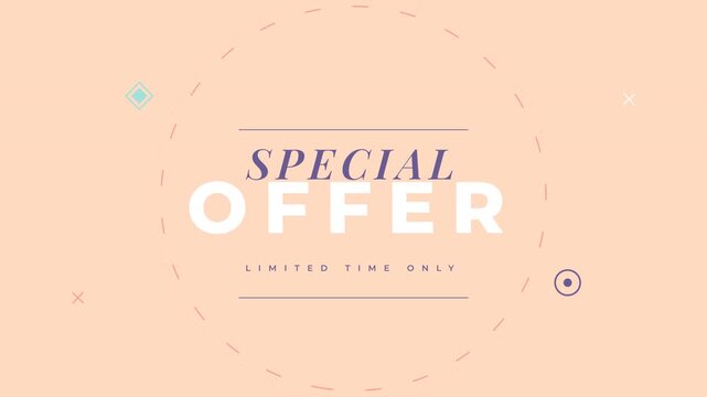 This dynamic animated graphic highlights exclusive limited-time offers, perfect for digital marketing campaigns and promotional video content