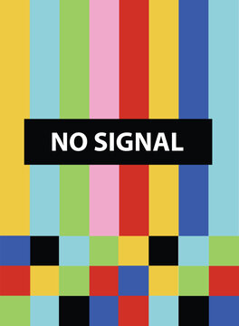 No signal television screen error message.