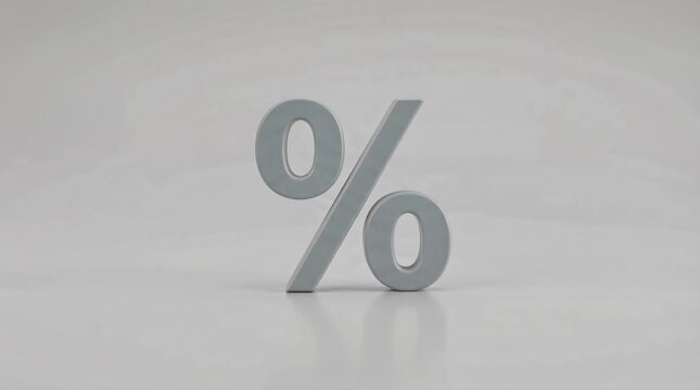 Three Dimensional Percent Symbol On Neutral Background Representing Discount And Financial Promotion Concept