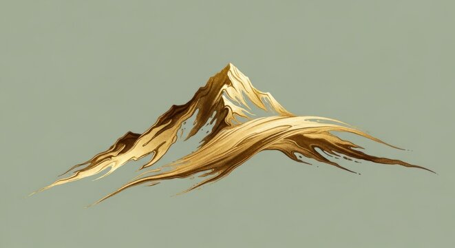 Majestic Snow-Capped Mountain Peak with Abstract