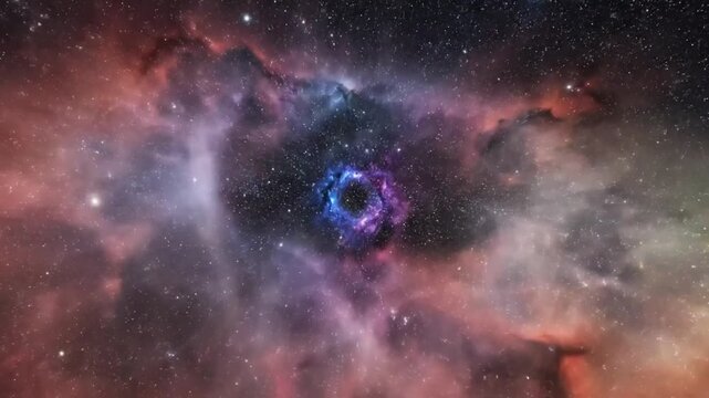 A vibrant nebula swirls in the vastness of space with stars