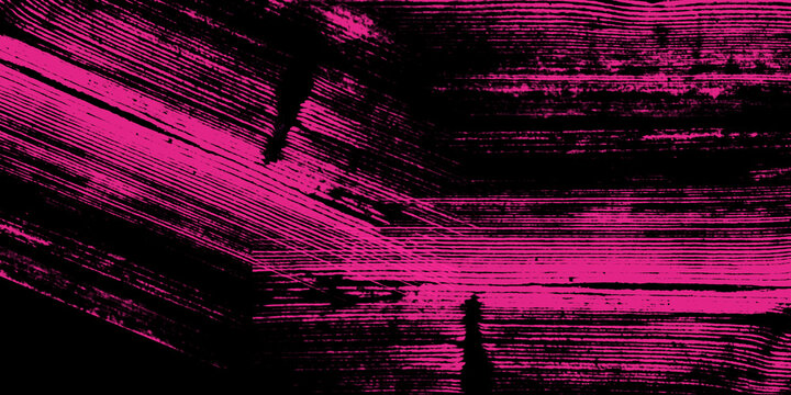 Magenta Black Overlay Texture. Abstract Line Striations, Brush Stroke Effect, Geometric Rhythm Pattern, Futuristic Glitch Style for Creative Digital Art Backgrounds