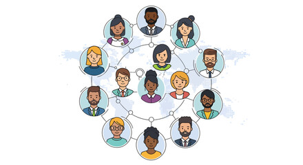 Fototapeta premium Diverse group of people network.