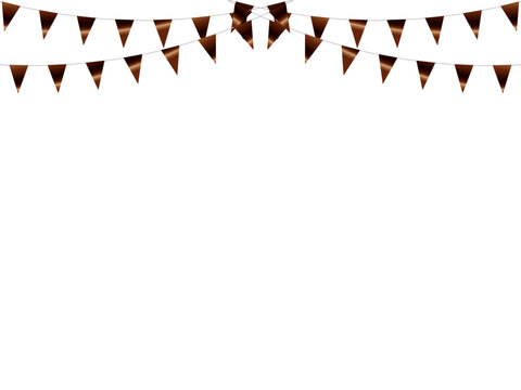 ガーランド三角ひも、曲線、18茶F6.