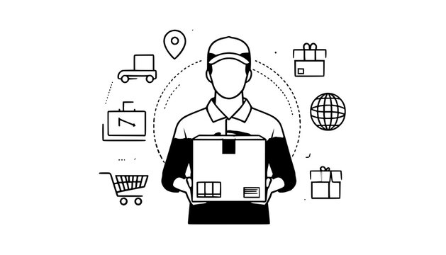 vector illustration of a man with a suitcase