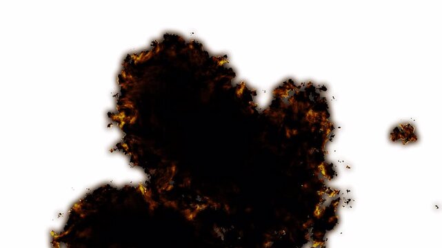 Animation of a white sheet of paper Film Burn Transition vintage with smoldering on a black background 4k video animation, Suitable for movie trailers, cinema promotions, and intros.4K animation
